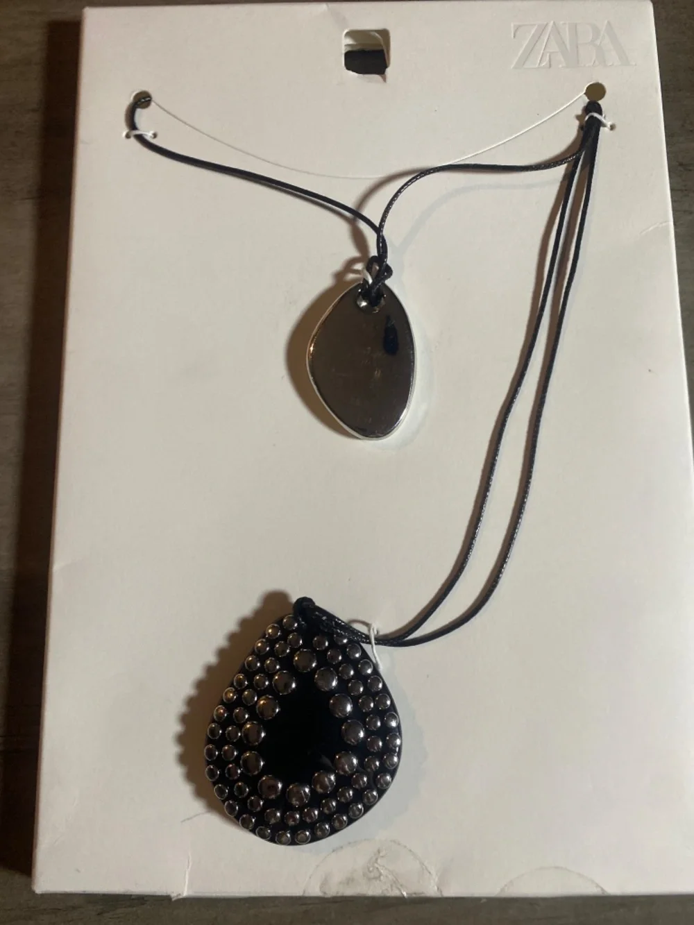 NWT Zara 2-Pack Cord Stud Pendant Necklaces - Picture 4 of 9